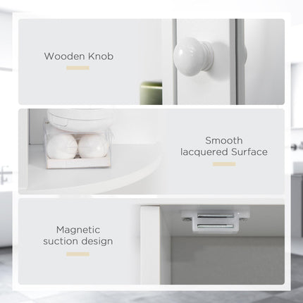 Wall Mounted Bathroom Mirror Cabinet with Spacious Storage - White
