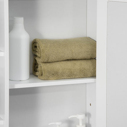 Wall Mounted Bathroom Mirror Cabinet with Spacious Storage - White
