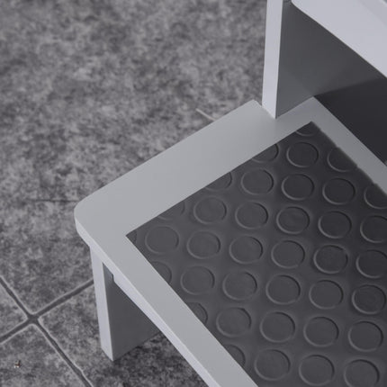 Kitchen Helper 2-Step Stool with Handles for Kids and Toddlers - Grey