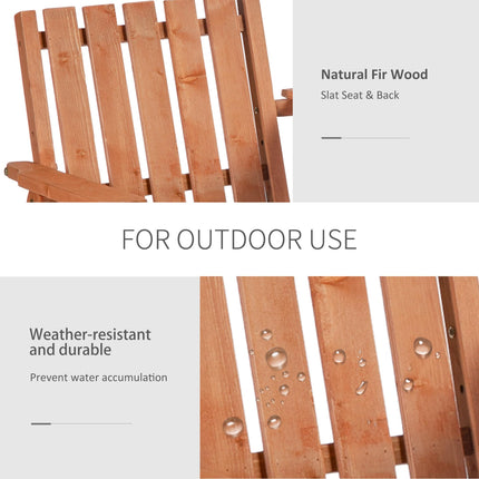 2 Piece Fir Wood Garden Bench and Table Set with Parasol Hole - Orange