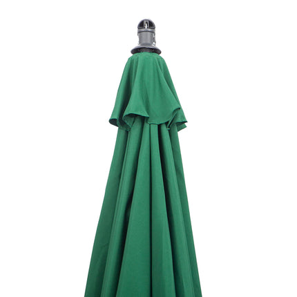3m Garden Banana Cantilever Parasol with Crank Handle and Cross Base - Green