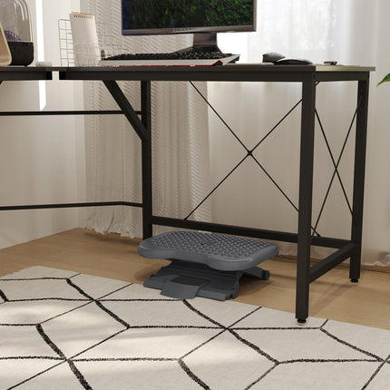 Adjustable Height & Angle Tilting Footrest Platform for Home Office - Gray Black
