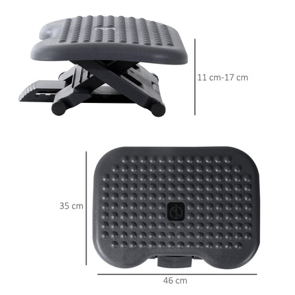 Adjustable Height & Angle Tilting Footrest Platform for Home Office - Gray Black