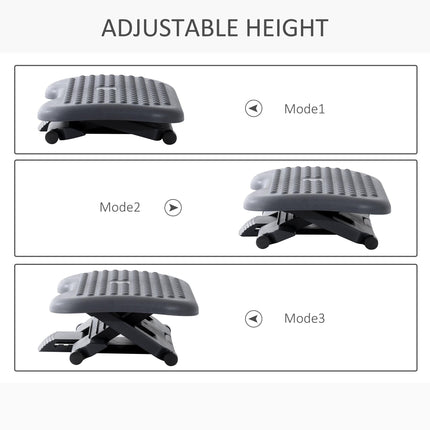 Adjustable Height & Angle Tilting Footrest Platform for Home Office - Gray Black