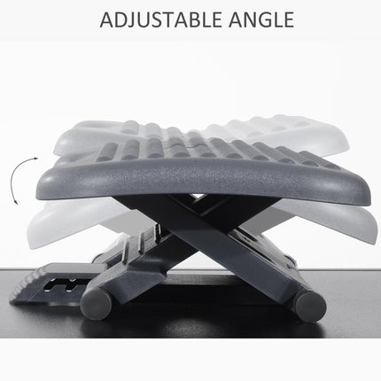 Adjustable Height & Angle Tilting Footrest Platform for Home Office - Gray Black