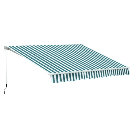 Retractable Garden Patio Awning Canopy 295x250cm - Green White