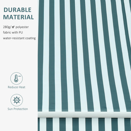 Retractable Garden Patio Awning Canopy 295x250cm - Green White