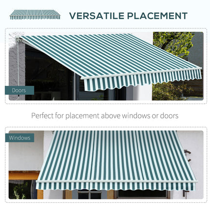Retractable Garden Patio Awning Canopy 295x250cm - Green White