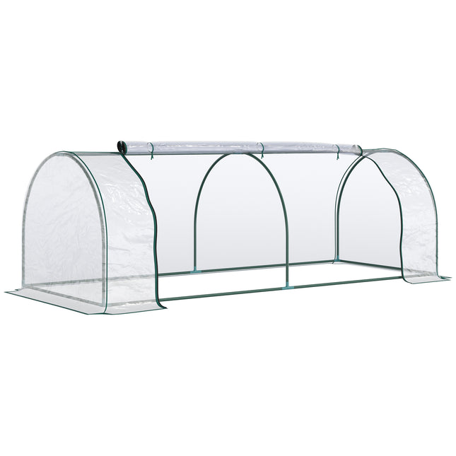 Tunnel Greenhouse 250x100x80cm Steel Frame with PVC Cover - Transparent