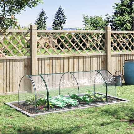 Tunnel Greenhouse 250x100x80cm Steel Frame with PVC Cover - Transparent