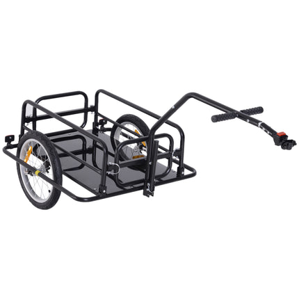 Bike Cargo Trailer with Hitch for Bicycle Luggage and Camping Storage Cart - Black