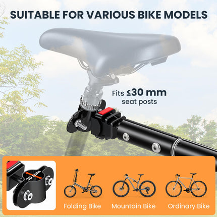 Bike Cargo Trailer with Hitch for Bicycle Luggage and Camping Storage Cart - Black