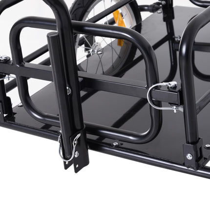 Bike Cargo Trailer with Hitch for Bicycle Luggage and Camping Storage Cart - Black