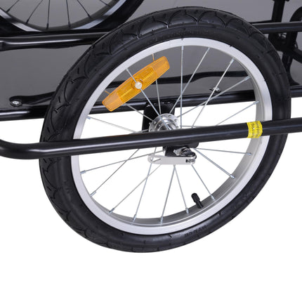 Bike Cargo Trailer with Hitch for Bicycle Luggage and Camping Storage Cart - Black