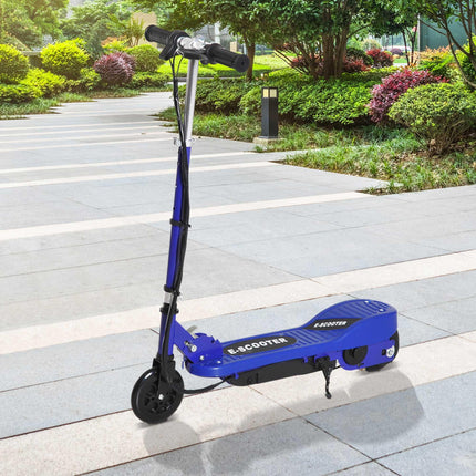 Kids Folding Electric Bike & E Scooter with 2x12V Rechargeable Battery 120W Adjustable Height PU Wheels 7-14 yrs - Blue