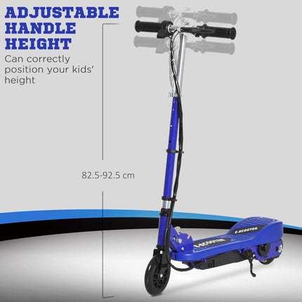 Kids Folding Electric Bike & E Scooter with 2x12V Rechargeable Battery 120W Adjustable Height PU Wheels 7-14 yrs - Blue