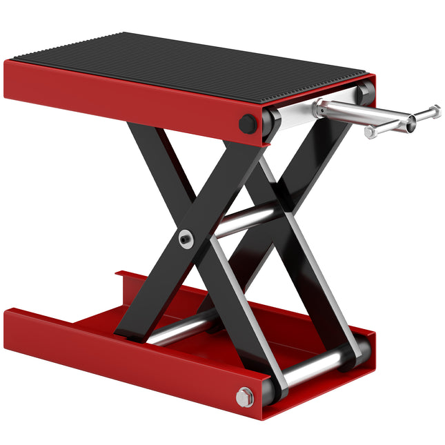 Manual Steel Motorcycle Repair Lift Platform - Red