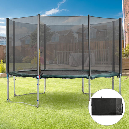 13ft Trampoline Replacement Enclosure Net with Zippered Door - Black