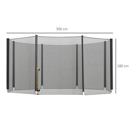 13ft Trampoline Replacement Enclosure Net with Zippered Door - Black
