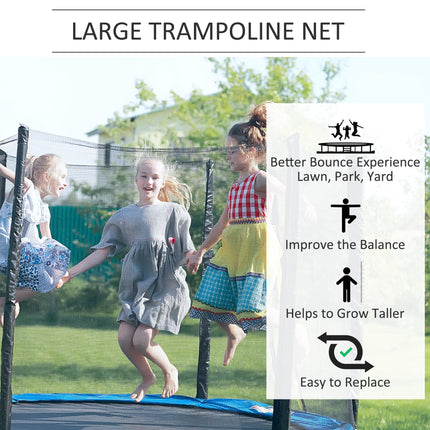 13ft Trampoline Replacement Enclosure Net with Zippered Door - Black