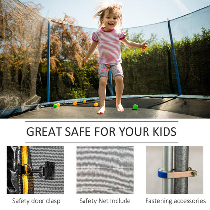 13ft Trampoline Replacement Enclosure Net with Zippered Door - Black
