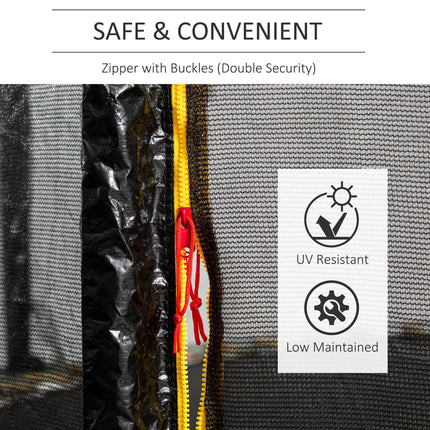 13ft Trampoline Replacement Enclosure Net with Zippered Door - Black