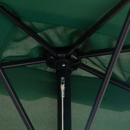 2.3 Metre Half Round Garden Parasol With Crank Handle - Green