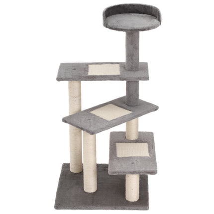 Cat Tower Kitten Scratching Sisal Post Climbing Activity Centre - Grey