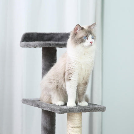 Cat Tower Kitten Scratching Sisal Post Climbing Activity Centre - Grey