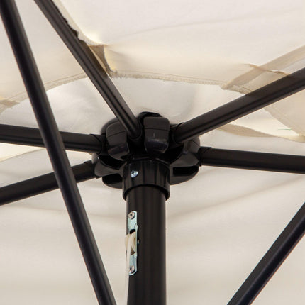 3m Half Round Wall-Mount Umbrella Parasol - White