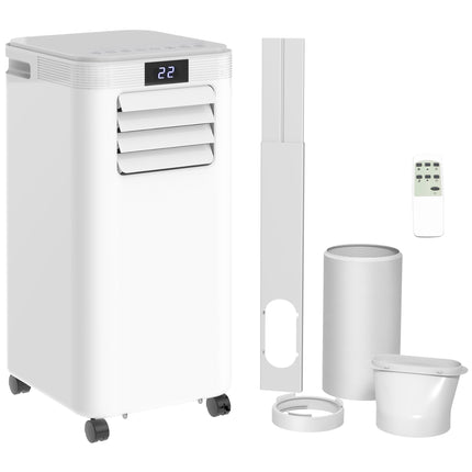 8000 BTU 4-in-1 Portable Air Conditioner with Remote, LED Display & Timer - White/Grey
