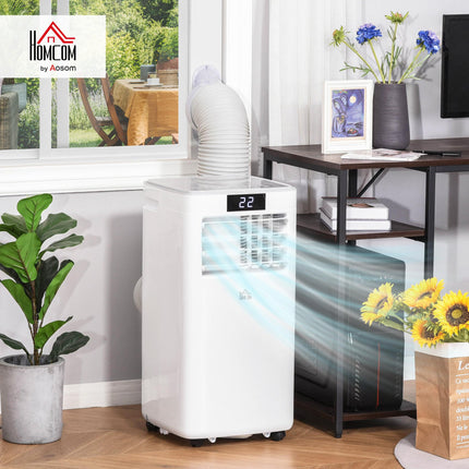 8000 BTU 4-in-1 Portable Air Conditioner with Remote, LED Display & Timer - White/Grey