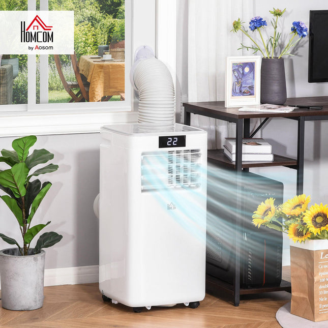 8000 BTU 4-in-1 Portable Air Conditioner with Remote, LED Display & Timer - White/Grey
