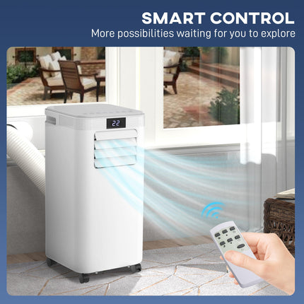 8000 BTU 4-in-1 Portable Air Conditioner with Remote, LED Display & Timer - White/Grey