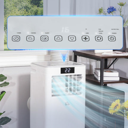 8000 BTU 4-in-1 Portable Air Conditioner with Remote, LED Display & Timer - White/Grey