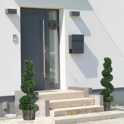Set of 2 Artificial Boxwood Spiral Topiary Trees 120cm - Green
