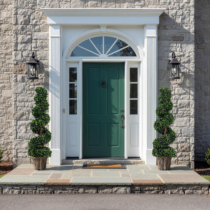 Set of 2 Artificial Boxwood Spiral Topiary Trees 120cm - Green