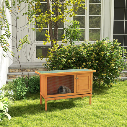 Rabbit Hutch Outdoor Guinea Pig Hutch Bunny Cage Shelter Outdoor, 90 x 45 x 65cm