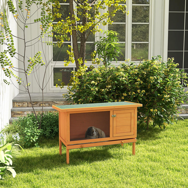 Rabbit Hutch Outdoor Guinea Pig Hutch Bunny Cage Shelter Outdoor, 90 x 45 x 65cm