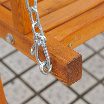 3-Seater Wooden Garden Swing Bench with Canopy - Green
