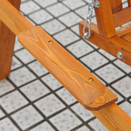 3-Seater Wooden Garden Swing Bench with Canopy - Green