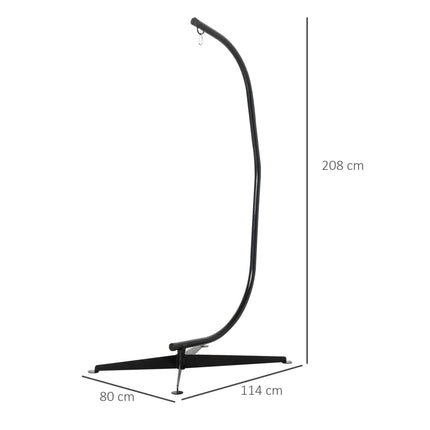 Heavy Duty Steel Hanging Hammock Chair Stand with 360° Rotation - Black