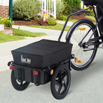 Bicycle Trailer Cargo Jogger Stroller with Towing Bar - Black