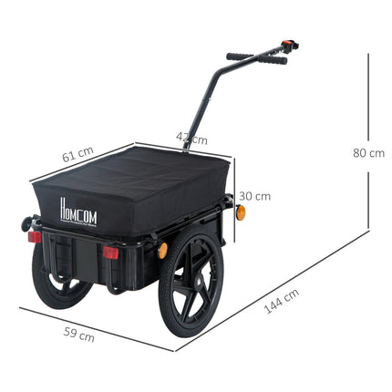 Bicycle Trailer Cargo Jogger Stroller with Towing Bar - Black
