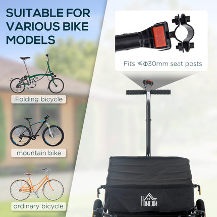 Bicycle Trailer Cargo Jogger Stroller with Towing Bar - Black
