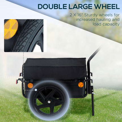 Bicycle Trailer Cargo Jogger Stroller with Towing Bar - Black