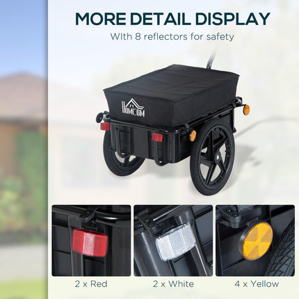 Bicycle Trailer Cargo Jogger Stroller with Towing Bar - Black