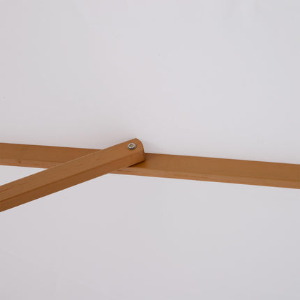 3 Metre Fir Wood Garden Parasol with Bamboo Ribs - Cream White