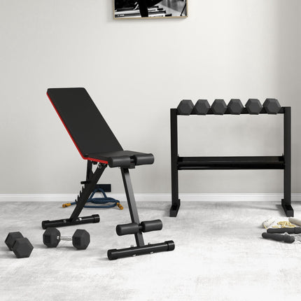 Set of 2 8kg Rubber Hex Dumbbells Non-Rolling Fitness Weights - Black