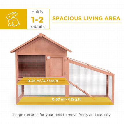 2 Tier Solid Wood Rabbit Cage with Ramp and Sliding Tray 144x64.5x100 cm - Red/Brown